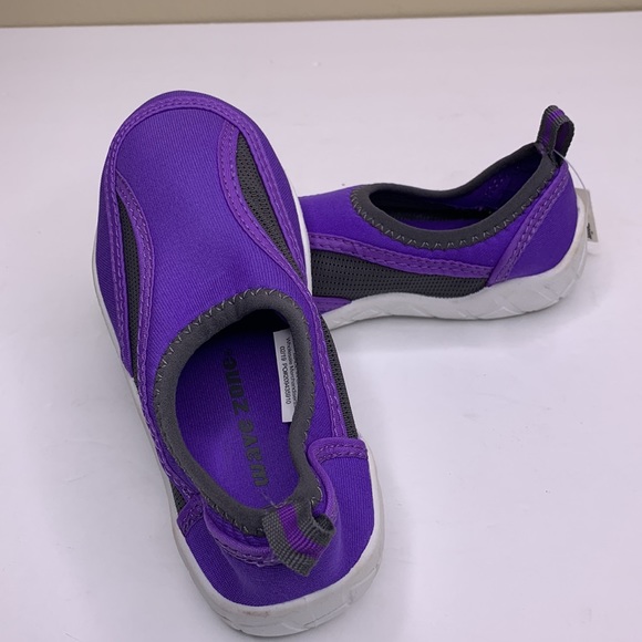 WAVE ZONE Swim Shoes Purple Gray NWT Girls 12 - Picture 9 of 11